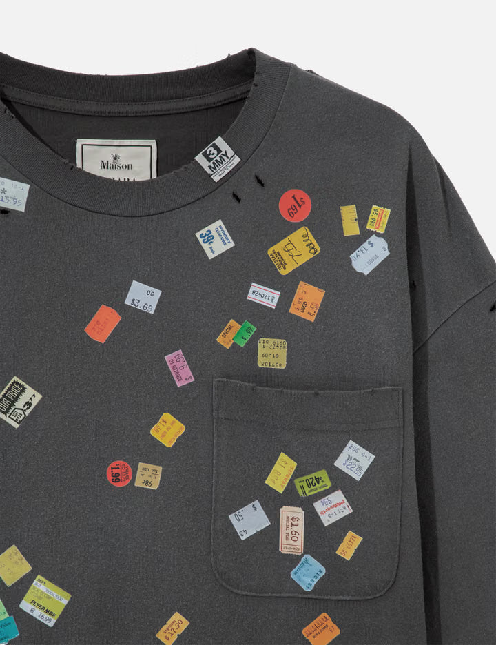 Price Tag Sticker Printed T-Shirt
