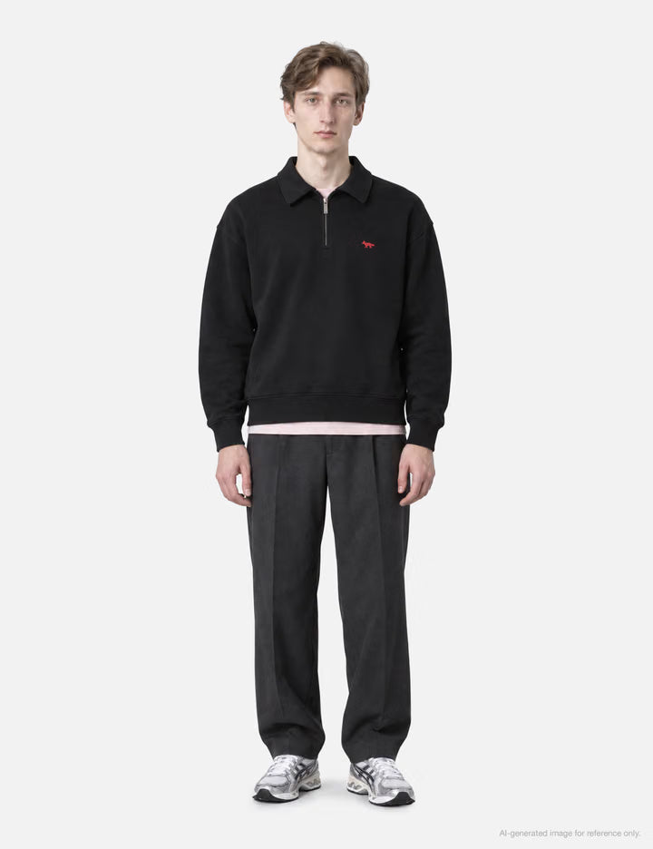Profile Fox Zipped Polo Sweatshirt