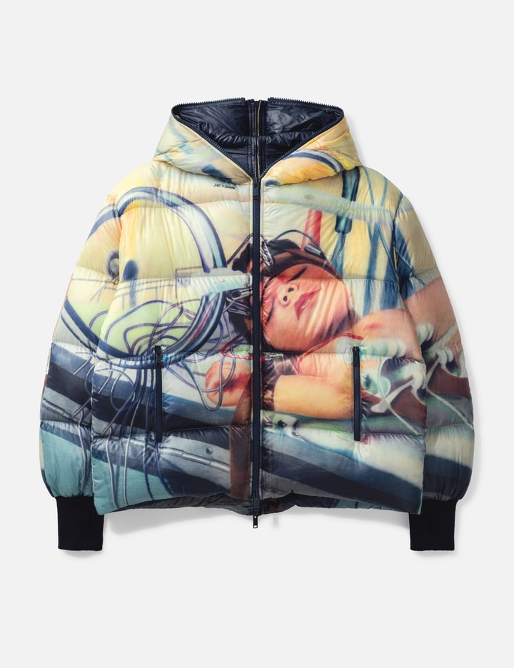 UC2E4203 Allover Print Zip Front & Back Down Jacket