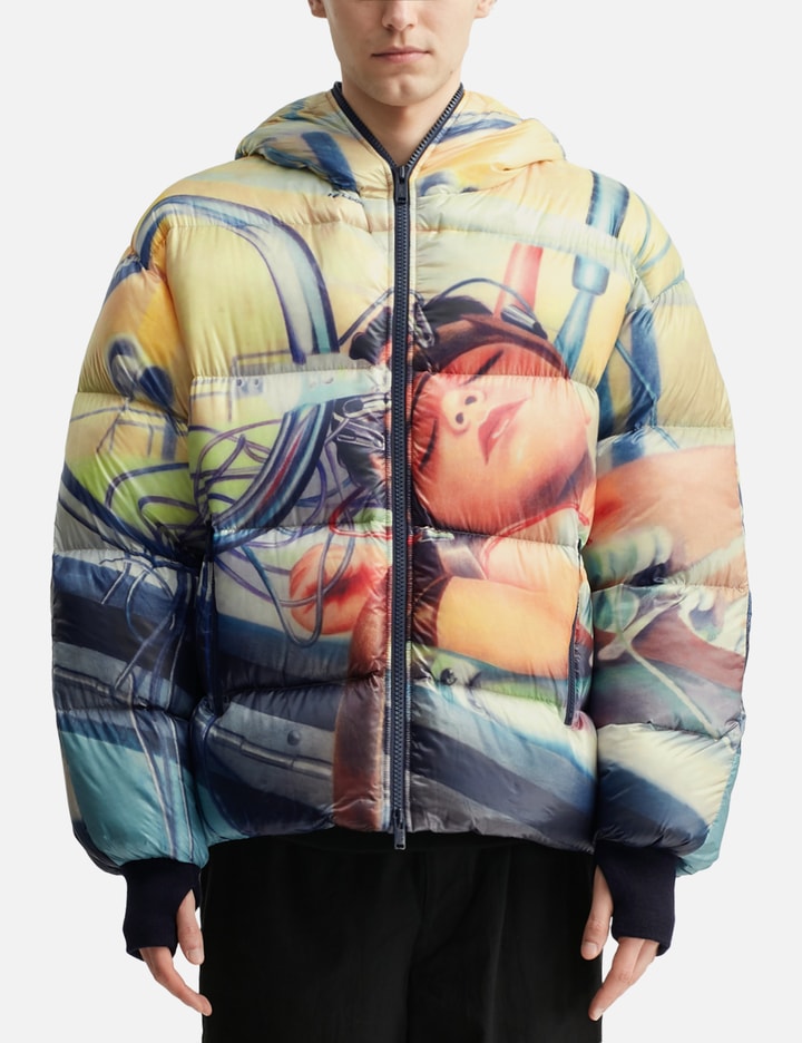 UC2E4203 Allover Print Zip Front & Back Down Jacket