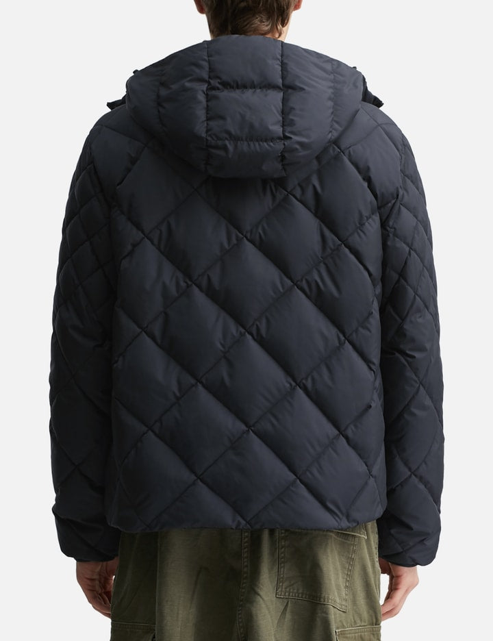 Merak Geometric-Quilted Hooded Short Down Jacket