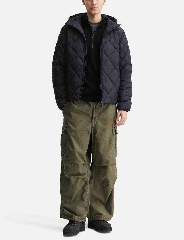 Merak Geometric-Quilted Hooded Short Down Jacket