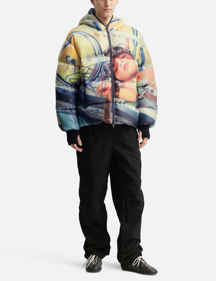 UC2E4203 Allover Print Zip Front & Back Down Jacket