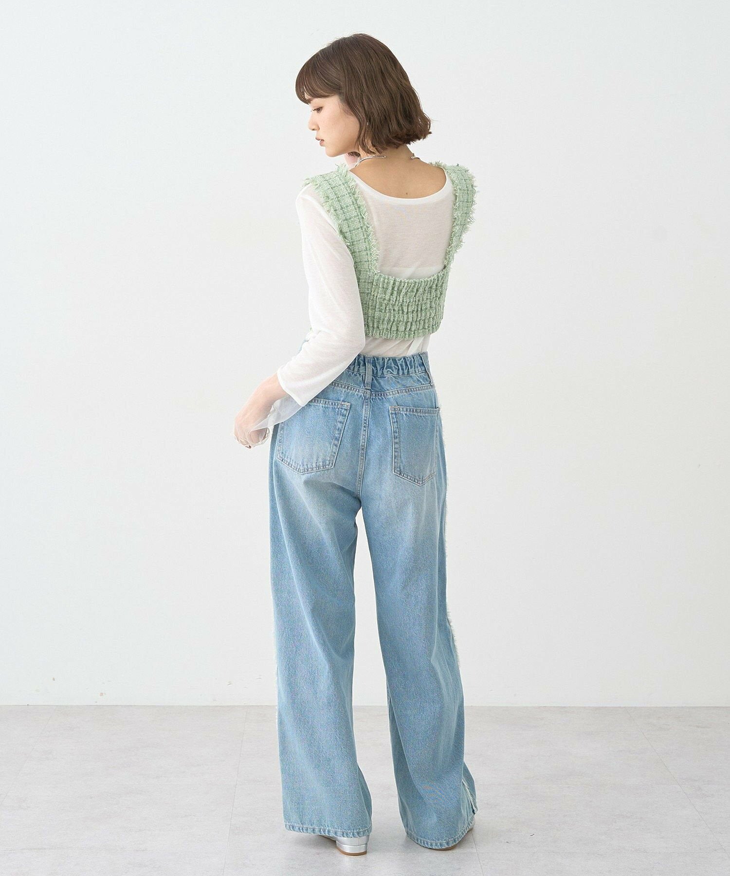 Shinju Wide Fringe Denim Pants