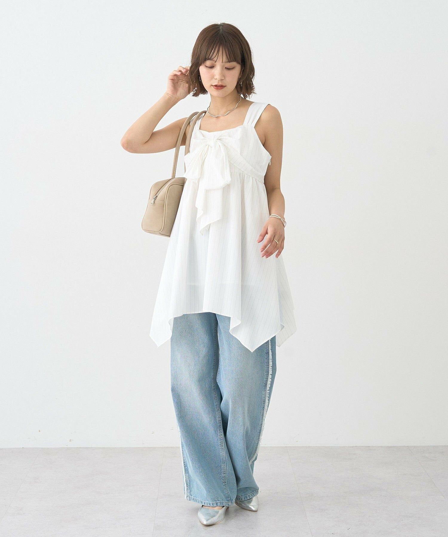 Shinju Wide Fringe Denim Pants