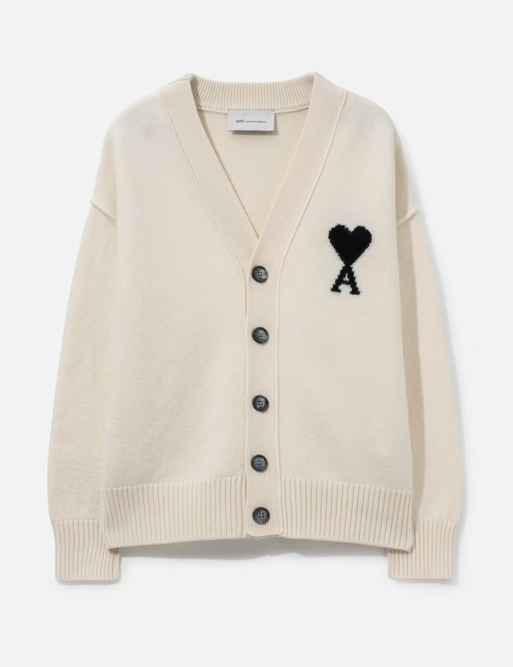 Wool Cardigan With Ami De Coeur