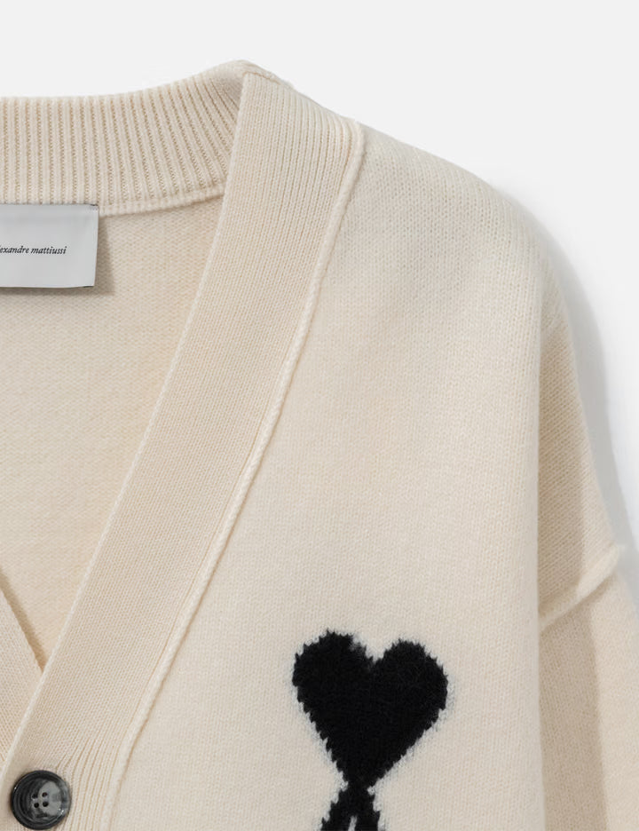 Wool Cardigan With Ami De Coeur