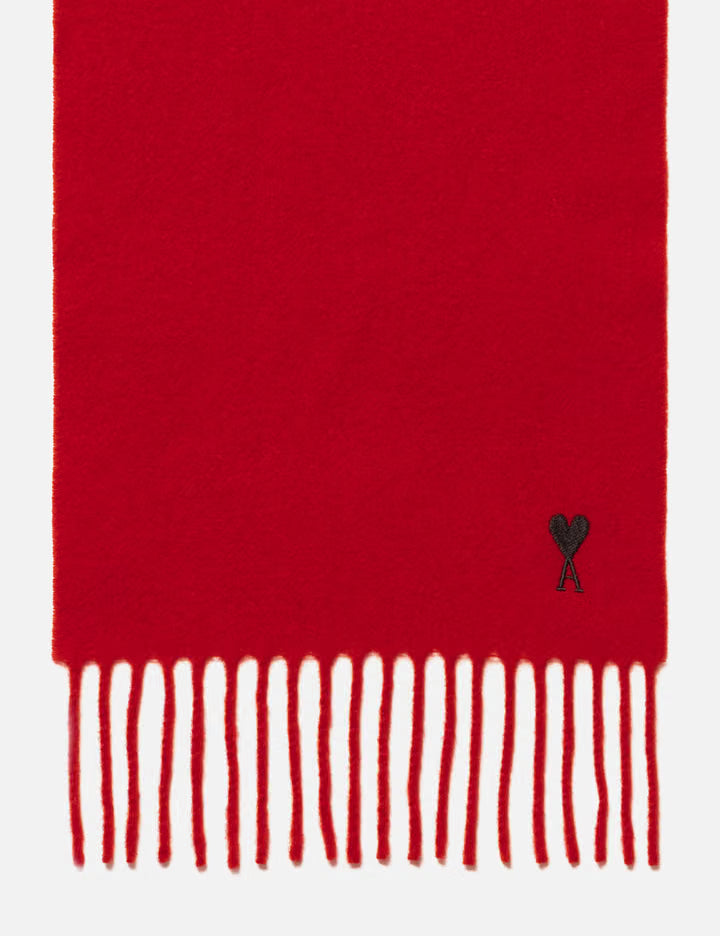 Red Wool Scarf With Ami De Coeur
