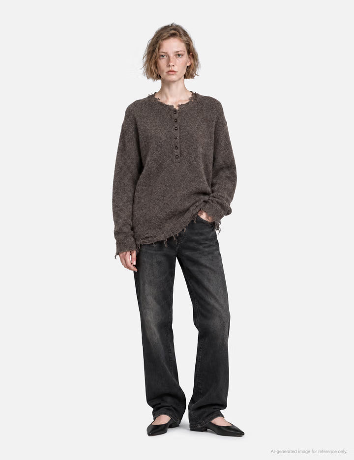Relaxed Henley Sweater