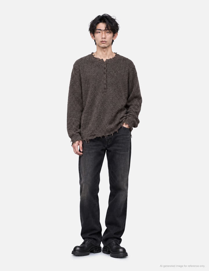 Relaxed Henley Sweater