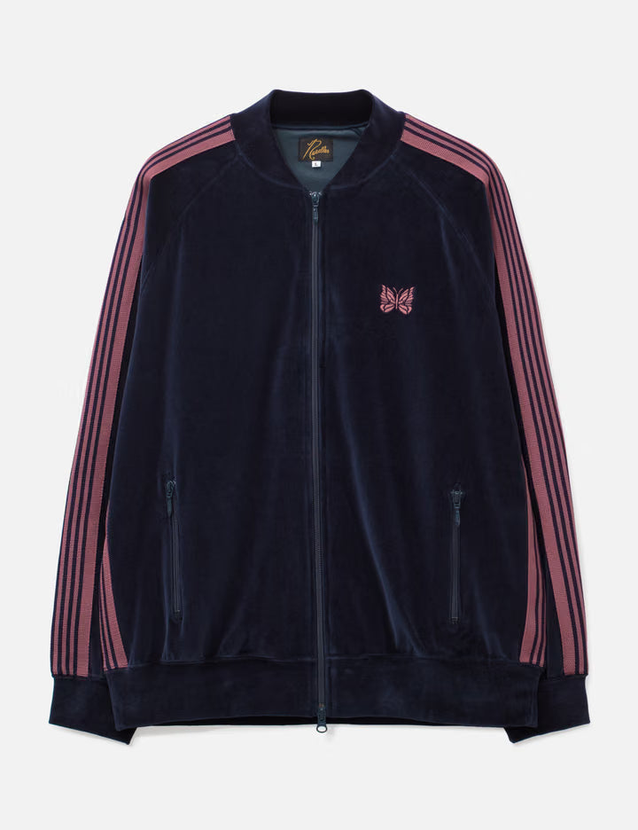 Rib Collar Track Jacket - C/PE Velour