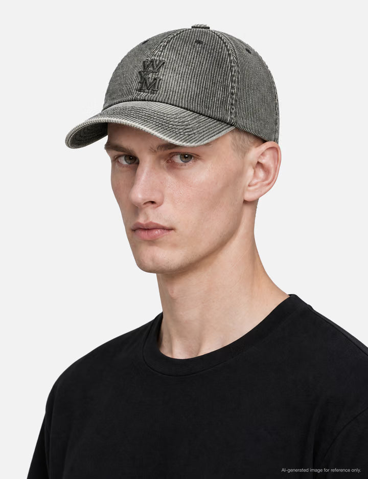 Ribbed Denim Logo Ball Cap