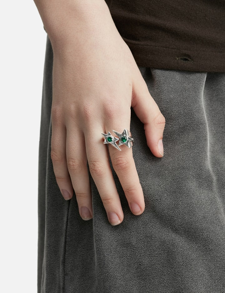 Green Two Stone Ring