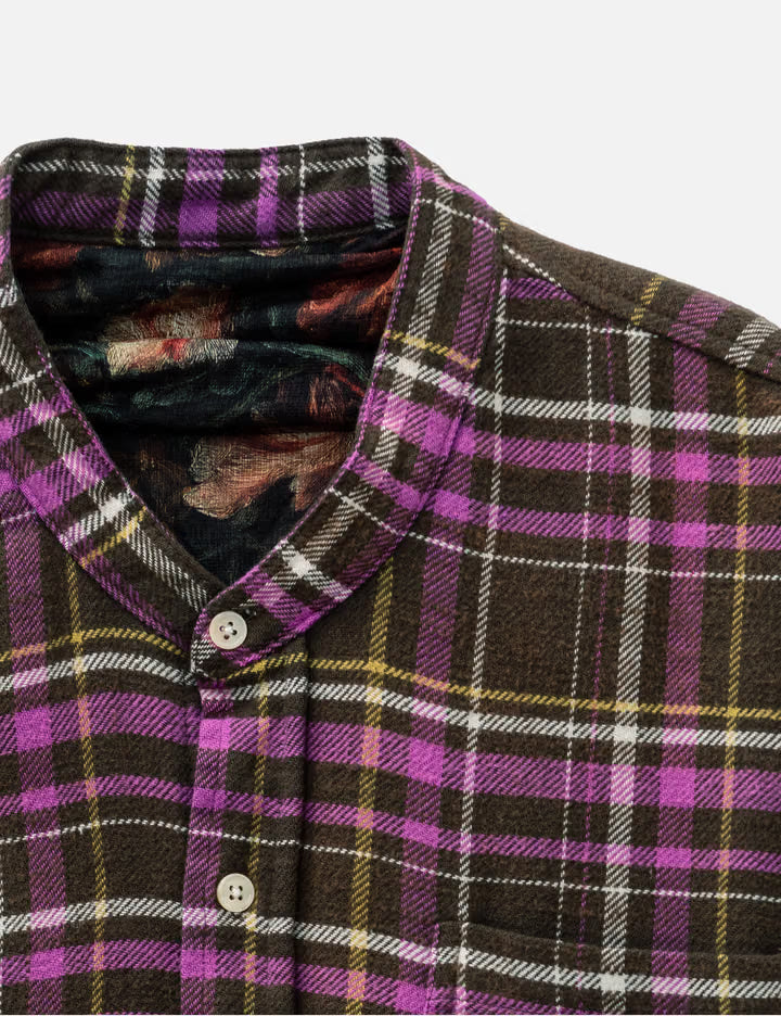 Scarf Inset Drop Neck Shirt