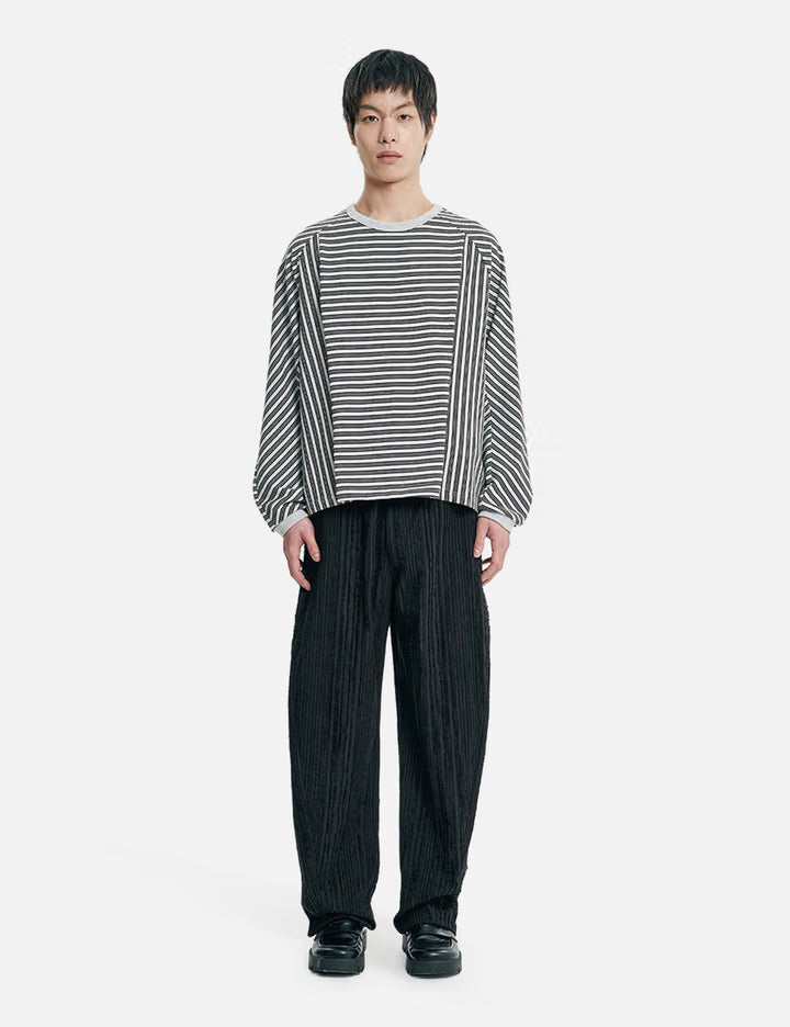 Sculpted Raglan Stripe Long Sleeve