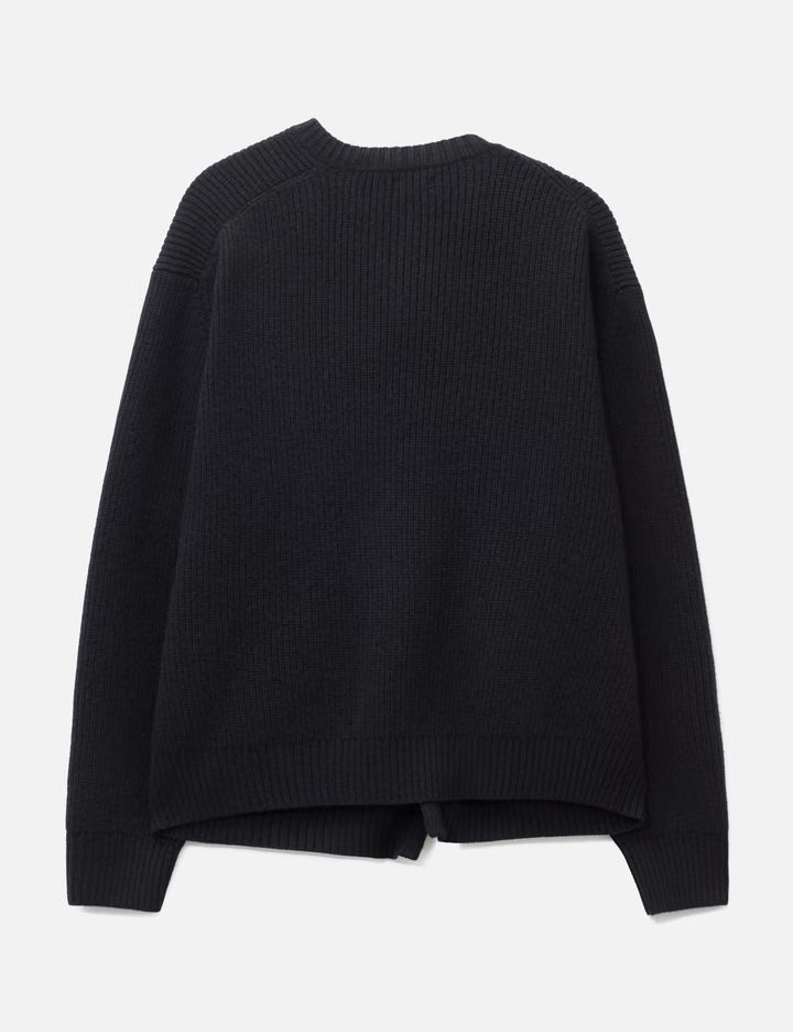 Sculptural Wired Crew Neck Cardigan