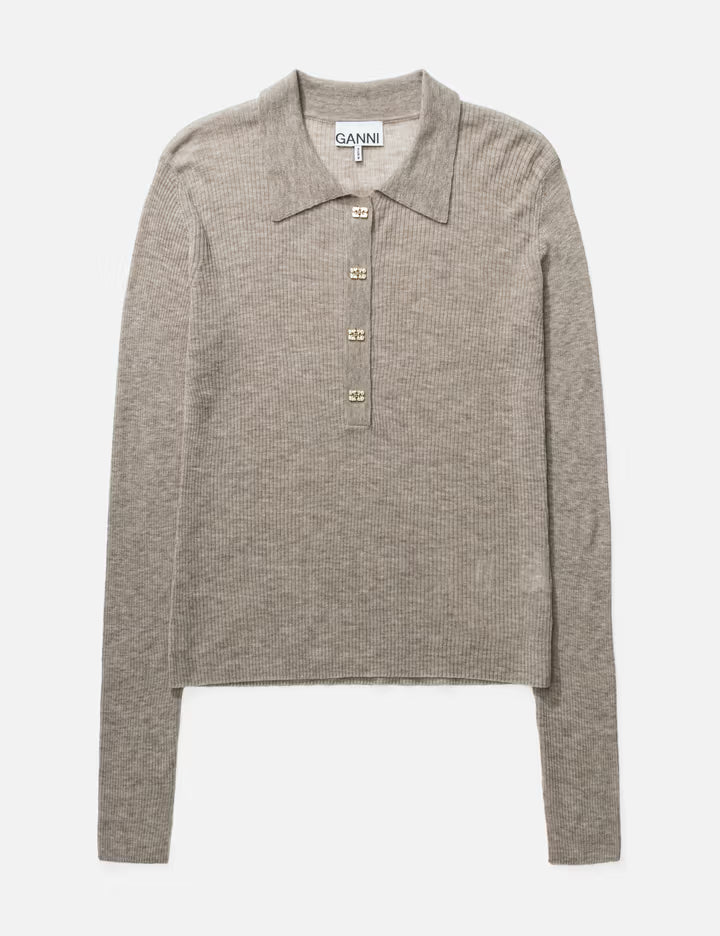 Polo Shirt In Sheer Wool