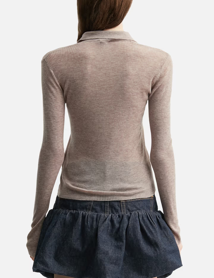 Polo Shirt In Sheer Wool