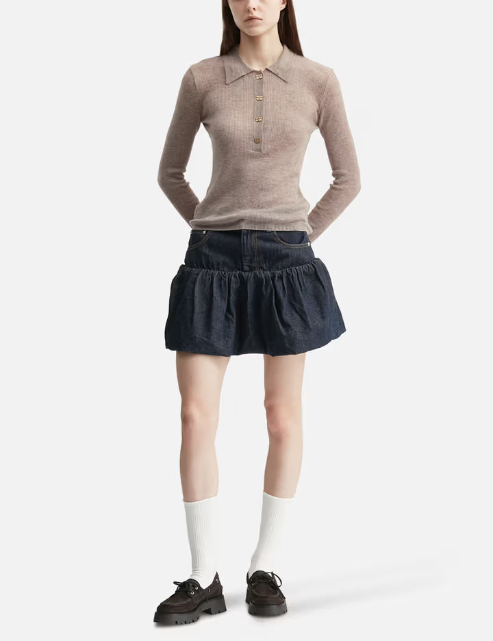 Polo Shirt In Sheer Wool