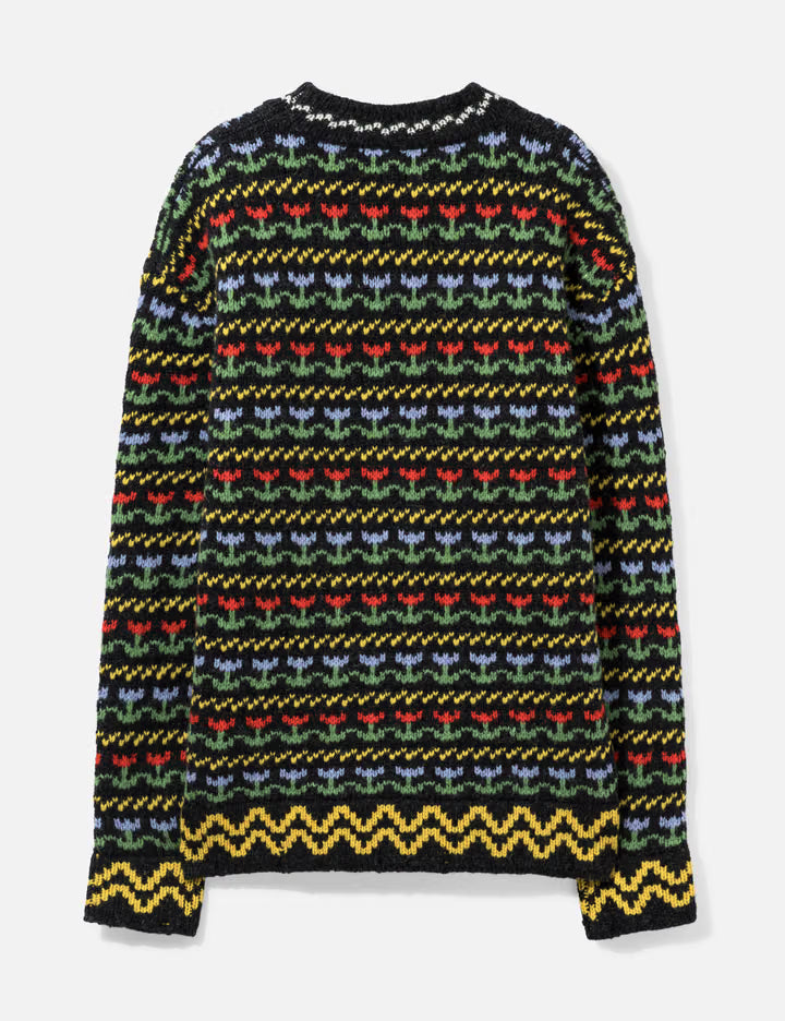 Shetland Wool Sweater With Fairisle Motif