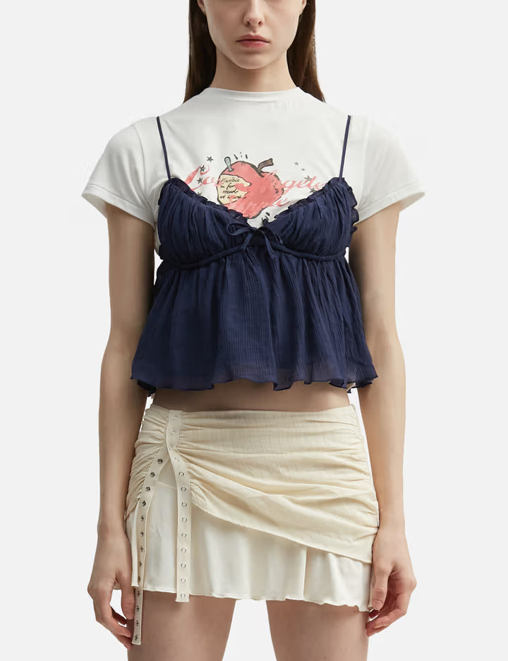 Shirred Crinkle Bustier