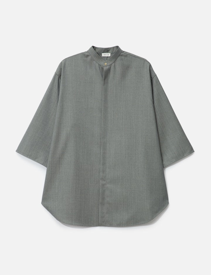 Band Collar Short Sleeve Shirt