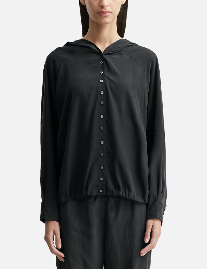 Washed Hooded Button-up Shirt