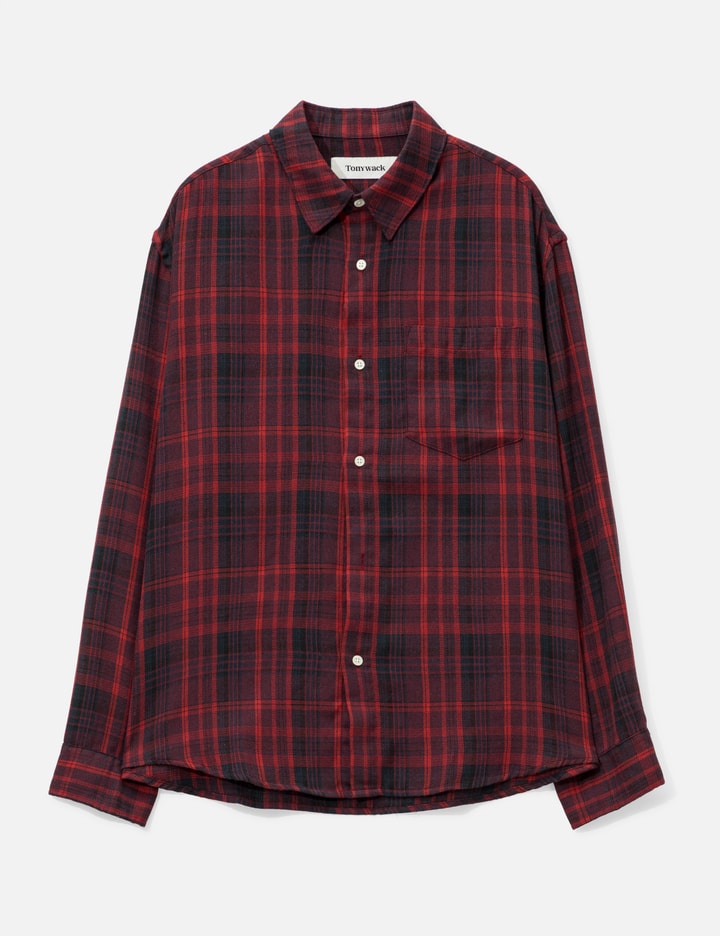 Washed Cotton Blend Check Shirt