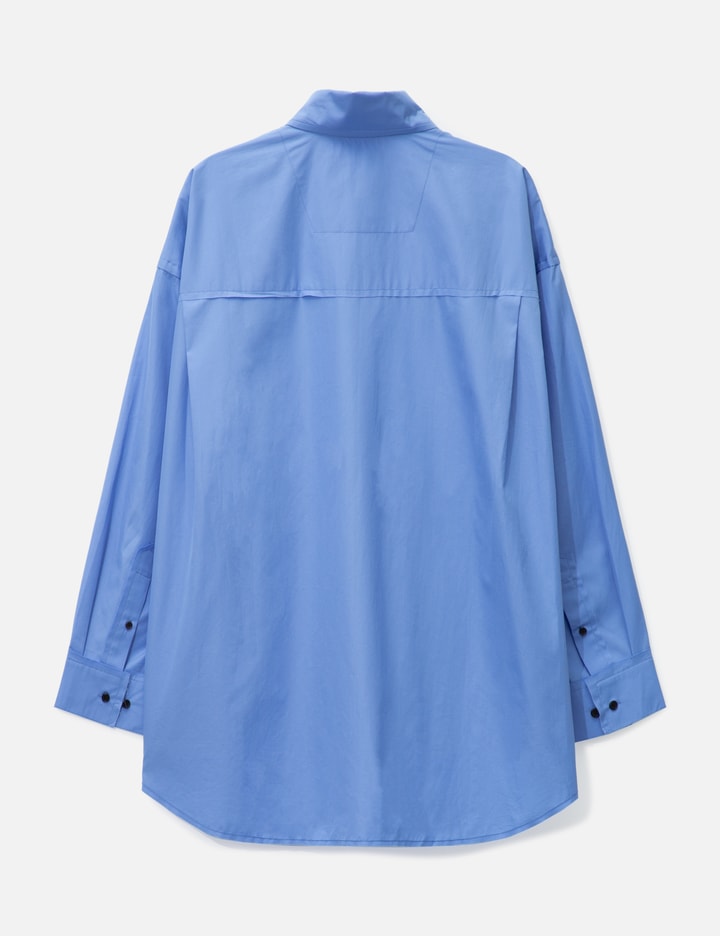 Blue Thomas Mason Poplin Raw Edges Structured Shirt