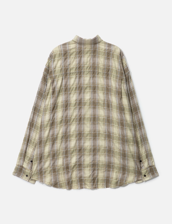 Checked Washed Thrashed Structured Shirt