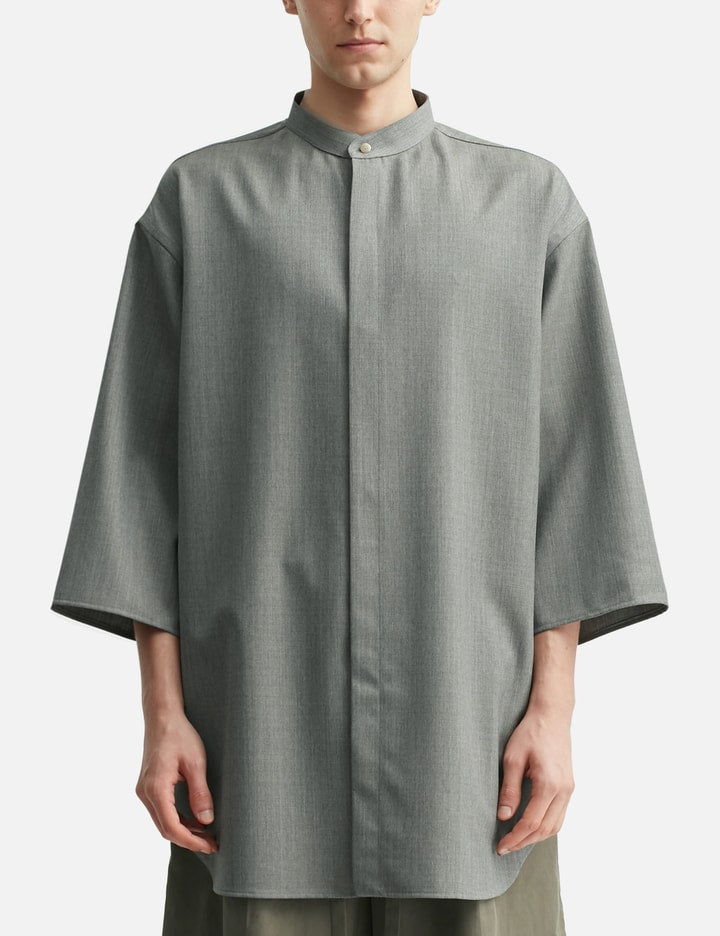 Band Collar Short Sleeve Shirt
