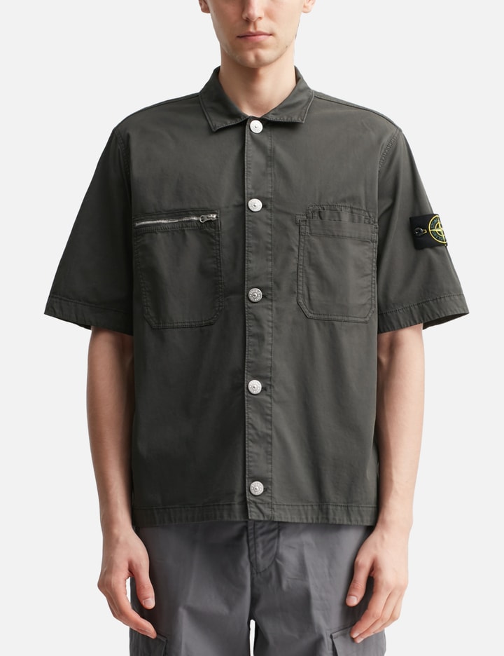 Supima® Cotton Twill Stretch-TC Short-sleeve Overshirt