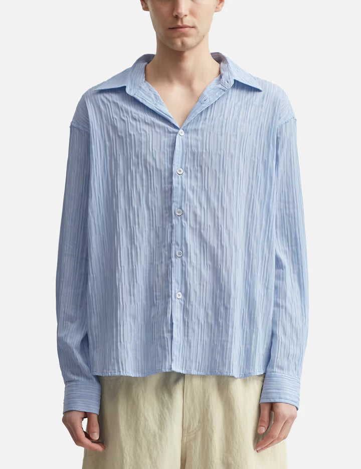 Semi-overfit Wrinkle Stripe Shirt