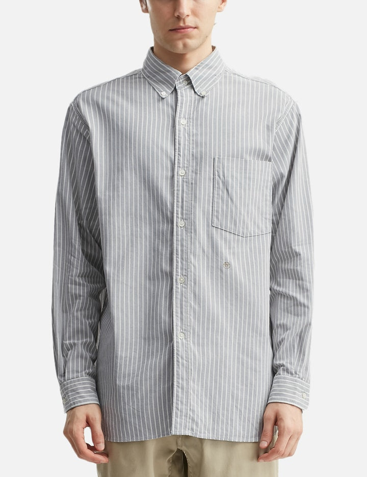 Button Down Stripe Wind Shirt