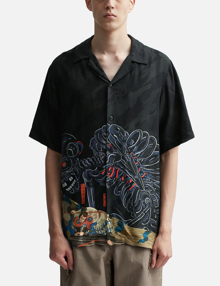 Cyber Skeleton Camp Collar Shirt