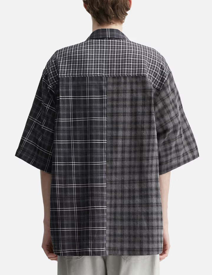 Check Mixed Short Sleeve Shirt