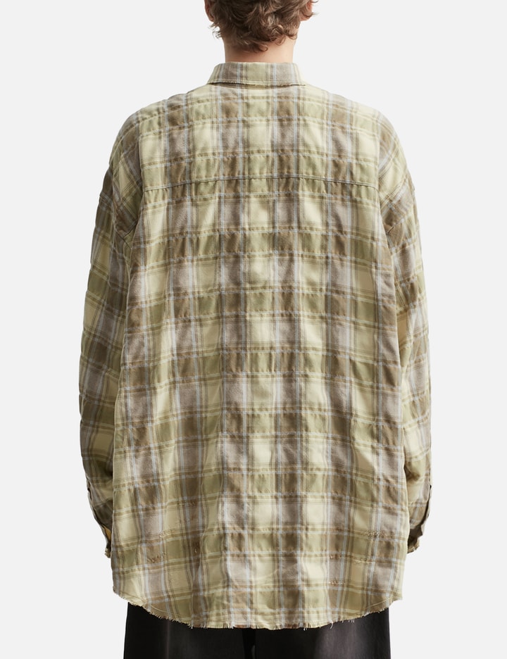 Checked Washed Thrashed Structured Shirt