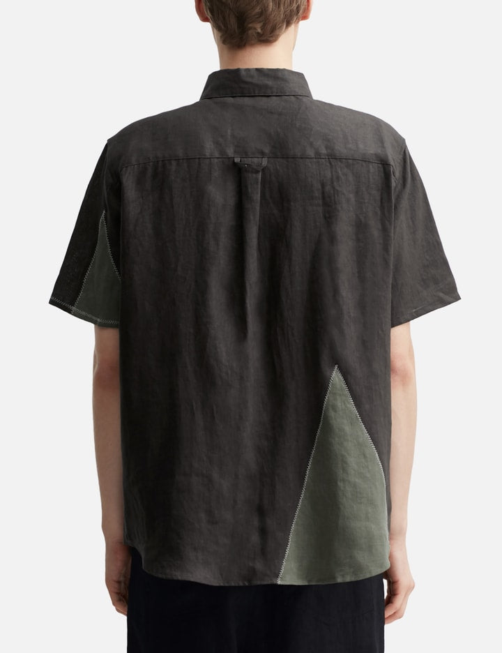 Palermo Patchwork Linen Shirt In Black