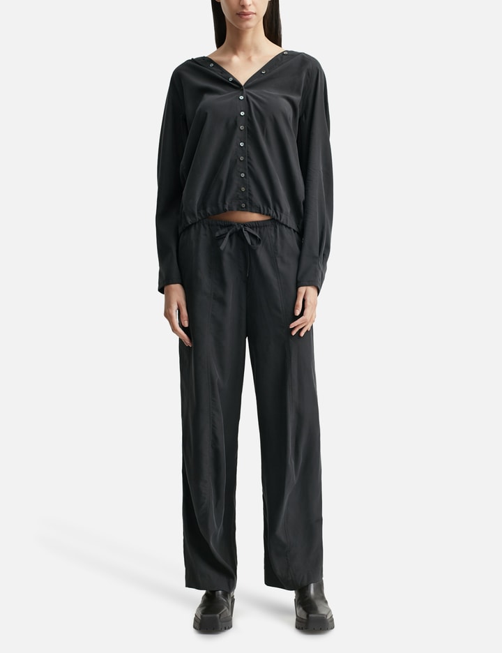 Washed Hooded Button-up Shirt