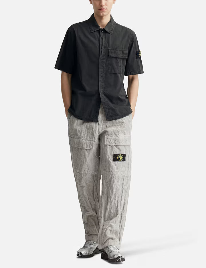 Brushed Organic Cotton Canvas 'Old' Effect Shirt