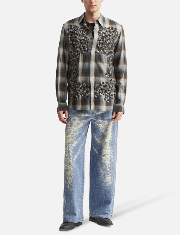 Check Embroidery Shirt