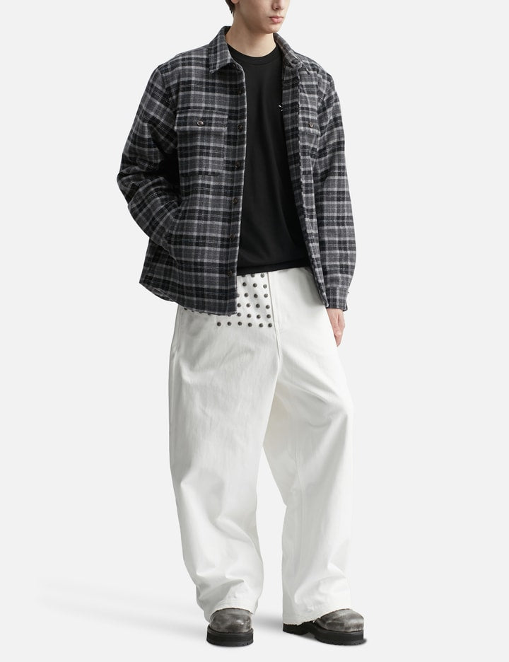 Oversized Embroidered Flannel Shirt Jacket