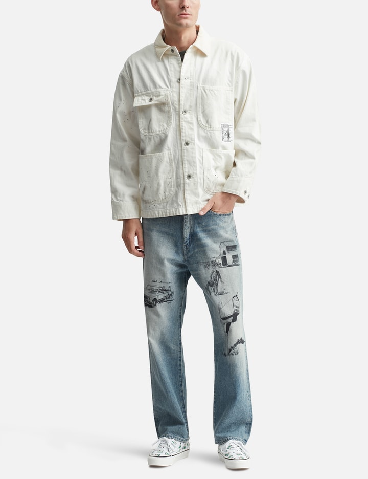 "Black & White" Washed Coverall Jacket
