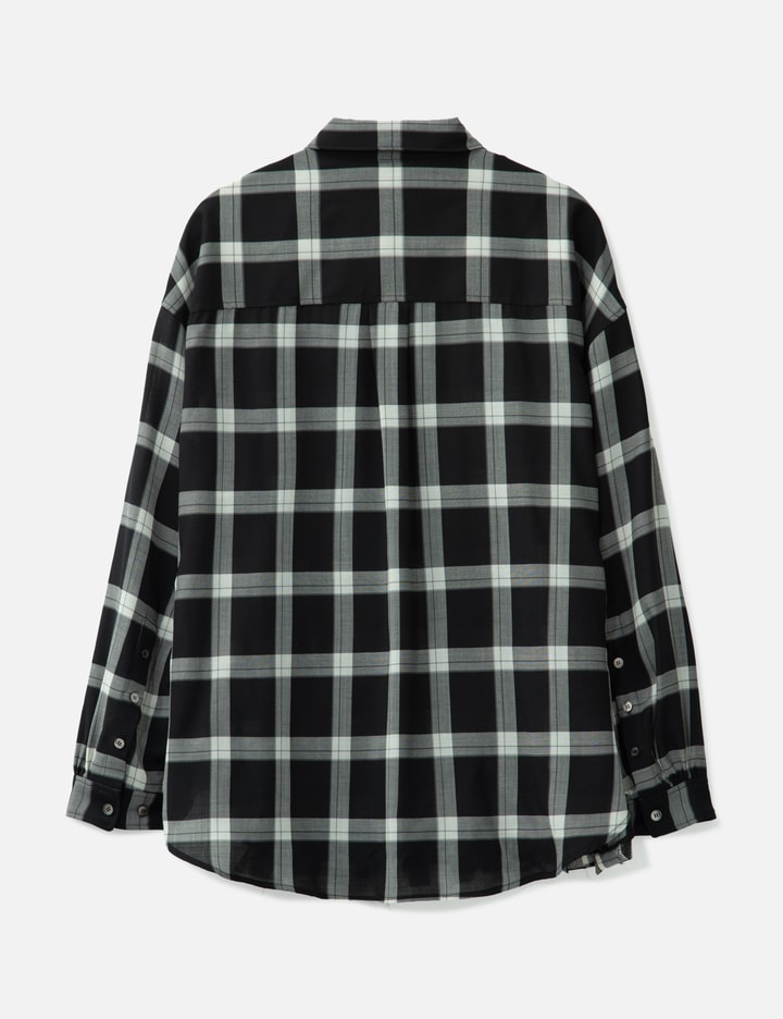 Asymmetric Pleats Check Shirt