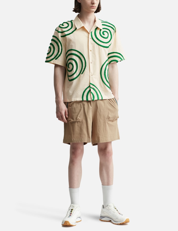 SWIRLS SHORT SLEEVE BUTTON UP