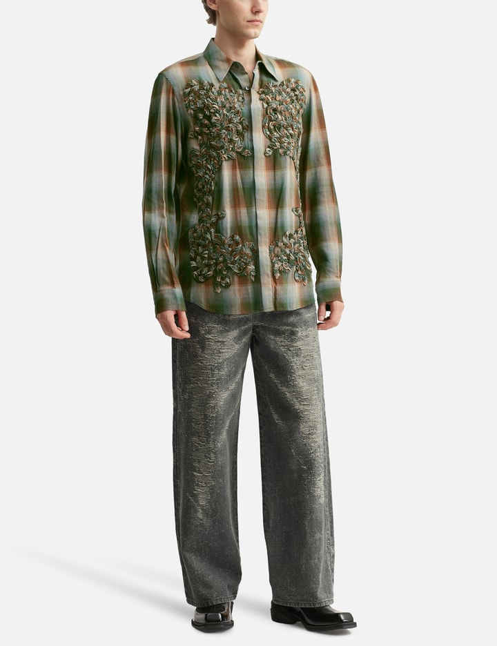 Check Embroidery Shirt