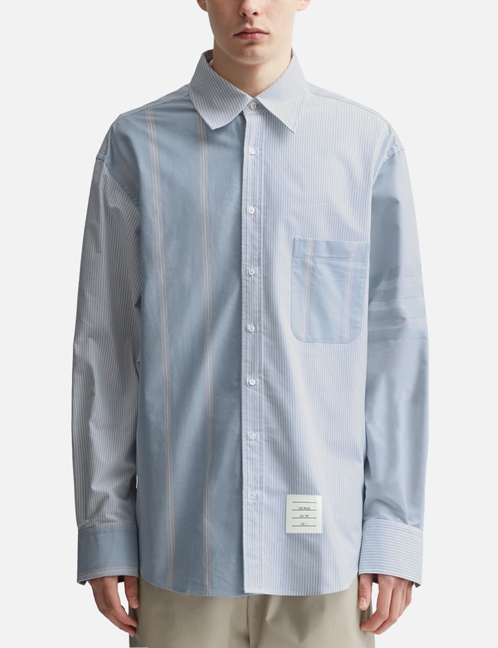 Cotton 4-Bar Oversized Shirt