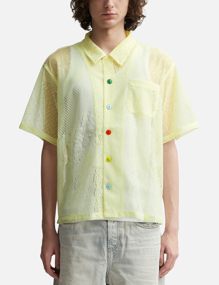 ENGINEERED MESH SHORT SLEEVE BUTTON UP