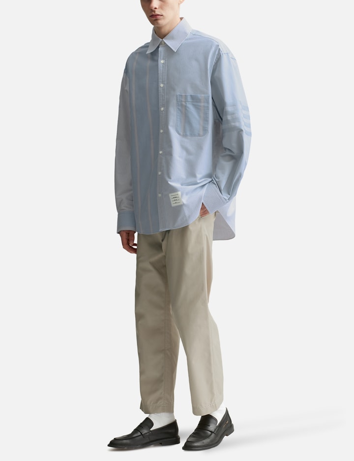 Cotton 4-Bar Oversized Shirt