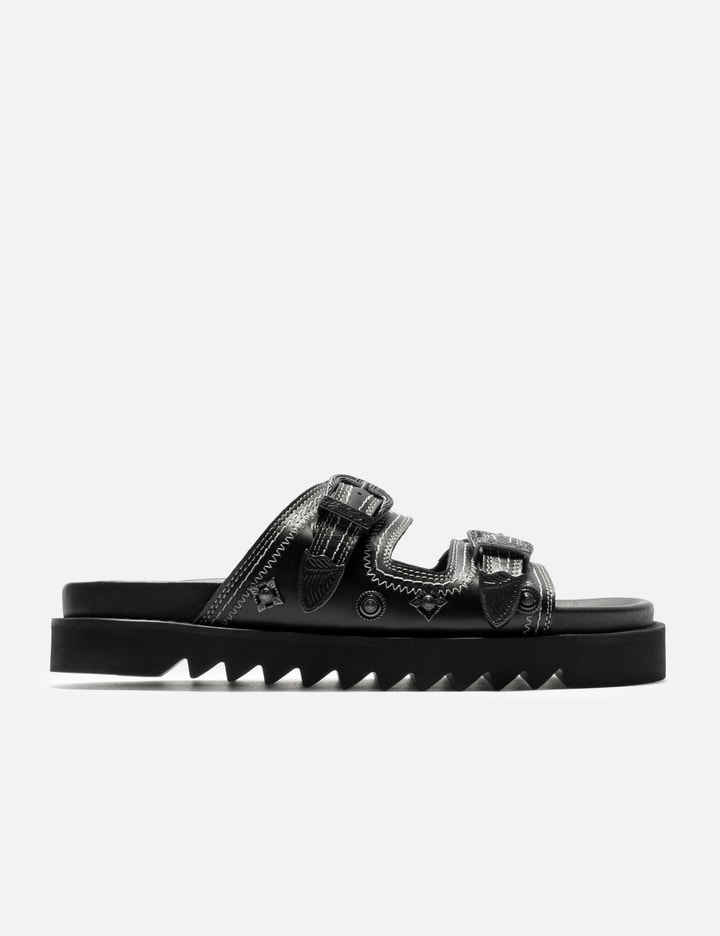 Black Buckle Sandals